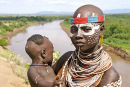 Karo woman with child, Omo valley